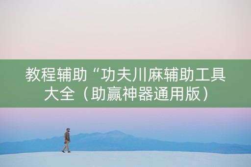 教程辅助“功夫川麻辅助工具大全（助赢神器通用版）
