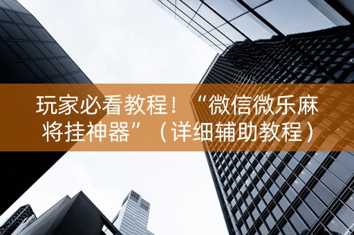 玩家必看教程！“微信微乐麻将挂神器”（详细辅助教程）-哔哩哔哩