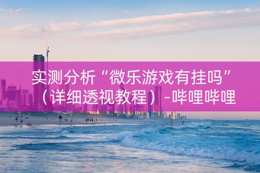 实测分析“微乐游戏有挂吗”（详细透视教程）-哔哩哔哩