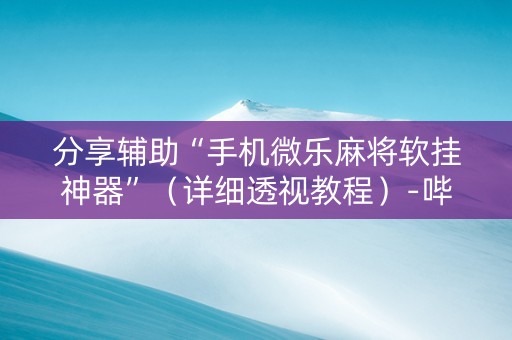 分享辅助“手机微乐麻将软挂神器”（详细透视教程）-哔哩哔哩