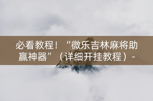 必看教程！“微乐吉林麻将助赢神器”（详细开挂教程）-哔哩哔哩