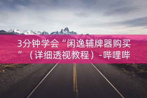 3分钟学会“闲逸辅牌器购买”（详细透视教程）-哔哩哔哩