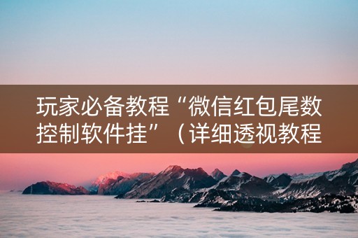 玩家必备教程“微信红包尾数控制软件挂”（详细透视教程）-哔哩哔哩