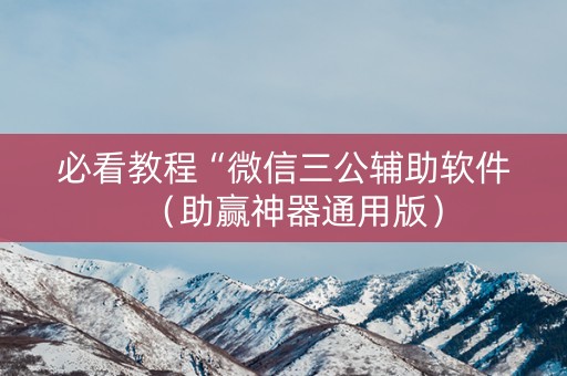 必看教程“微信三公辅助软件（助赢神器通用版）