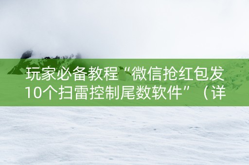玩家必备教程“微信抢红包发10个扫雷控制尾数软件”（详细透视教程）-哔哩哔哩