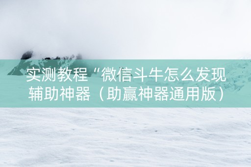 实测教程“微信斗牛怎么发现辅助神器（助赢神器通用版）
