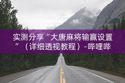 实测分享“大唐麻将输赢设置”（详细透视教程）-哔哩哔哩