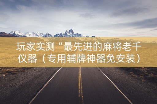 玩家实测“最先进的麻将老千仪器（专用辅牌神器免安装）