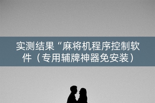 实测结果“麻将机程序控制软件（专用辅牌神器免安装）