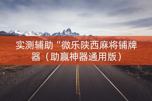 实测辅助“微乐陕西麻将铺牌器（助赢神器通用版）