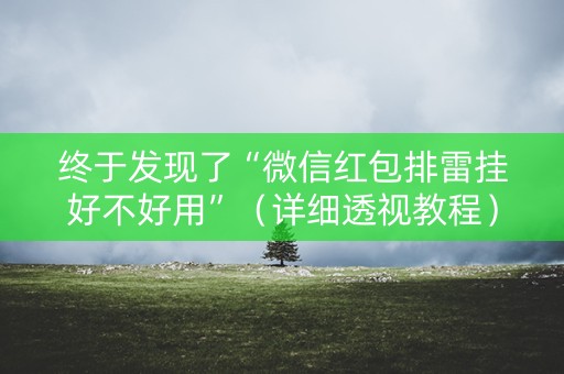 终于发现了“微信红包排雷挂好不好用”（详细透视教程）-哔哩哔哩