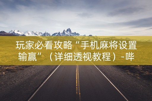 玩家必看攻略“手机麻将设置输赢”（详细透视教程）-哔哩哔哩