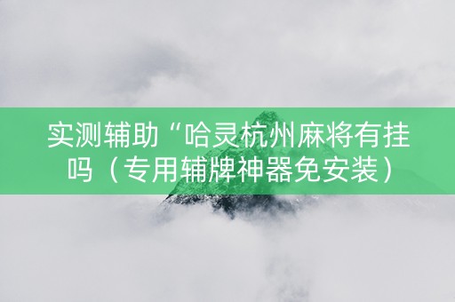 实测辅助“哈灵杭州麻将有挂吗（专用辅牌神器免安装）