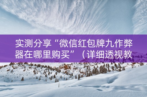 实测分享“微信红包牌九作弊器在哪里购买”（详细透视教程）-哔哩哔哩