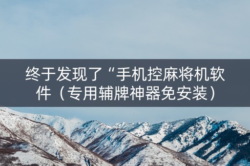 终于发现了“手机控麻将机软件（专用辅牌神器免安装）