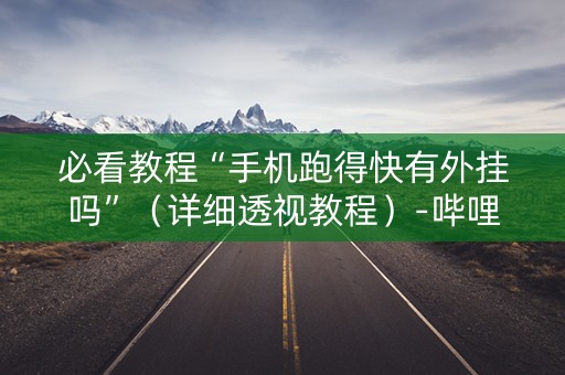 必看教程“手机跑得快有外挂吗”（详细透视教程）-哔哩哔哩