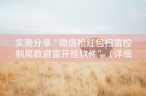 实测分享“微信抢红包扫雷控制尾数避雷开挂软件”（详细透视教程）-哔哩哔哩