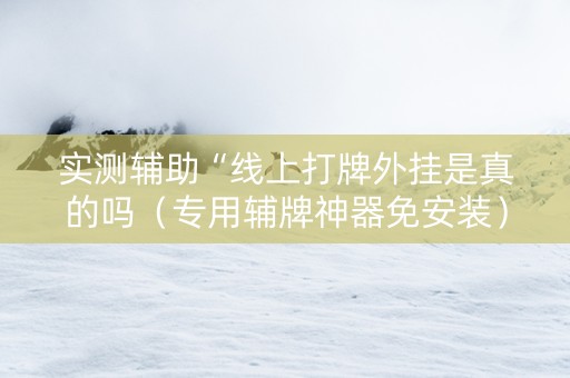 实测辅助“线上打牌外挂是真的吗（专用辅牌神器免安装）
