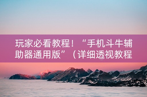 玩家必看教程！“手机斗牛辅助器通用版”（详细透视教程）-哔哩哔哩