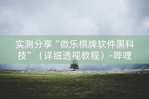 实测分享“微乐棋牌软件黑科技”（详细透视教程）-哔哩哔哩