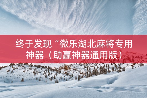 终于发现“微乐湖北麻将专用神器（助赢神器通用版）