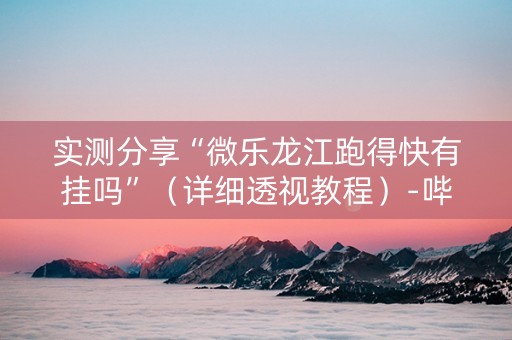 实测分享“微乐龙江跑得快有挂吗”（详细透视教程）-哔哩哔哩