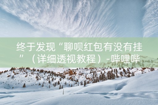 终于发现“聊呗红包有没有挂”（详细透视教程）-哔哩哔哩