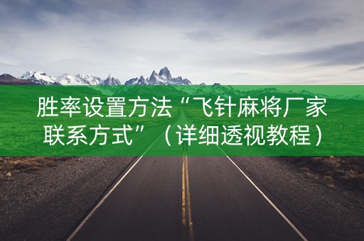 胜率设置方法“飞针麻将厂家联系方式”（详细透视教程）-哔哩哔哩