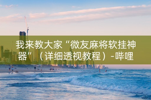 我来教大家“微友麻将软挂神器”（详细透视教程）-哔哩哔哩