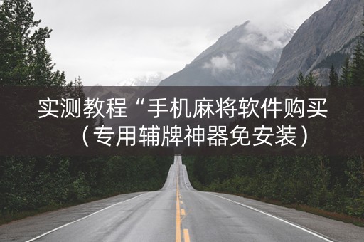 实测教程“手机麻将软件购买（专用辅牌神器免安装）