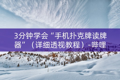 3分钟学会“手机扑克牌读牌器”（详细透视教程）-哔哩哔哩