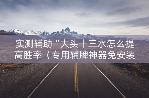 实测辅助“大头十三水怎么提高胜率（专用辅牌神器免安装）