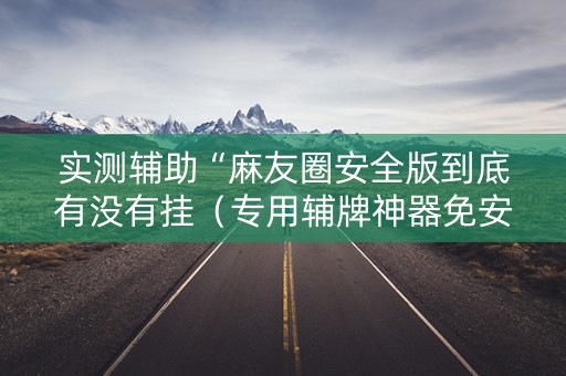实测辅助“麻友圈安全版到底有没有挂（专用辅牌神器免安装）