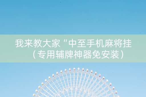 我来教大家“中至手机麻将挂（专用辅牌神器免安装）