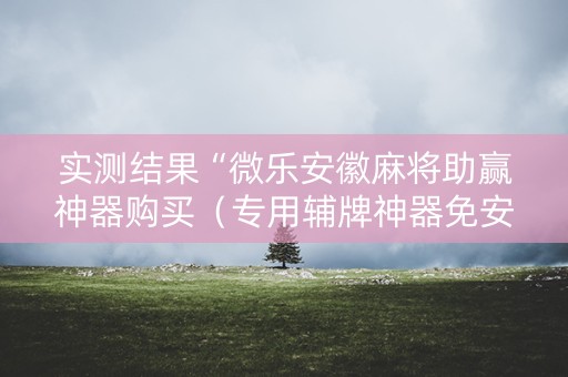 实测结果“微乐安徽麻将助赢神器购买（专用辅牌神器免安装）