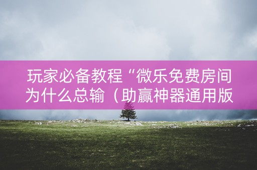 玩家必备教程“微乐免费房间为什么总输（助赢神器通用版）