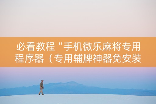 必看教程“手机微乐麻将专用程序器（专用辅牌神器免安装）