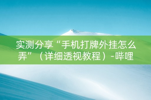 实测分享“手机打牌外挂怎么弄”（详细透视教程）-哔哩哔哩