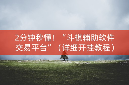 2分钟秒懂！“斗棋辅助软件交易平台”（详细开挂教程）-哔哩哔哩