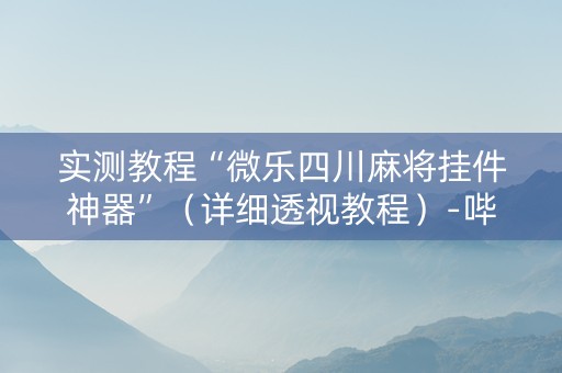 实测教程“微乐四川麻将挂件神器”（详细透视教程）-哔哩哔哩