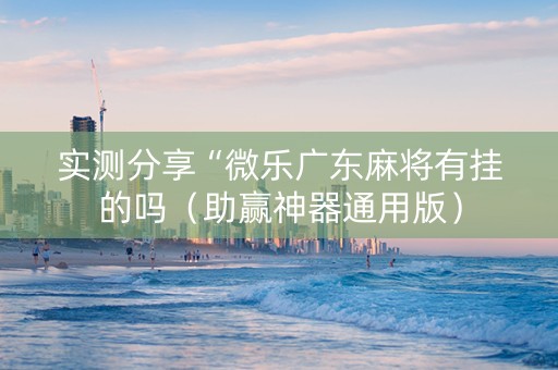 实测分享“微乐广东麻将有挂的吗（助赢神器通用版）