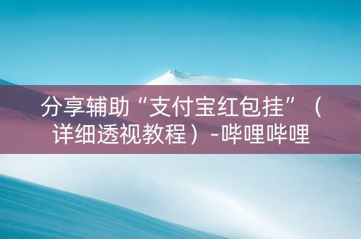 分享辅助“支付宝红包挂”（详细透视教程）-哔哩哔哩