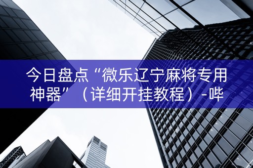 今日盘点“微乐辽宁麻将专用神器”（详细开挂教程）-哔哩哔哩