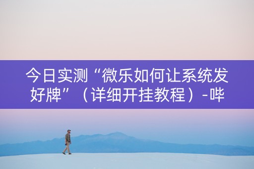 今日实测“微乐如何让系统发好牌”（详细开挂教程）-哔哩哔哩