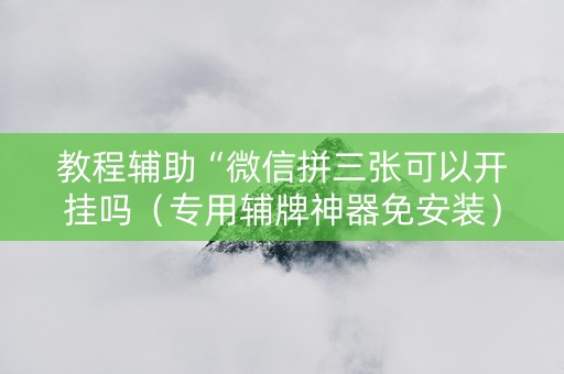 教程辅助“微信拼三张可以开挂吗（专用辅牌神器免安装）