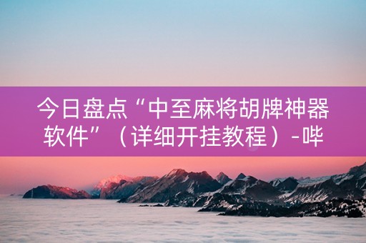 今日盘点“中至麻将胡牌神器软件”（详细开挂教程）-哔哩哔哩