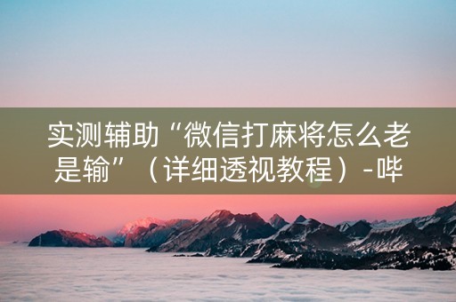 实测辅助“微信打麻将怎么老是输”（详细透视教程）-哔哩哔哩
