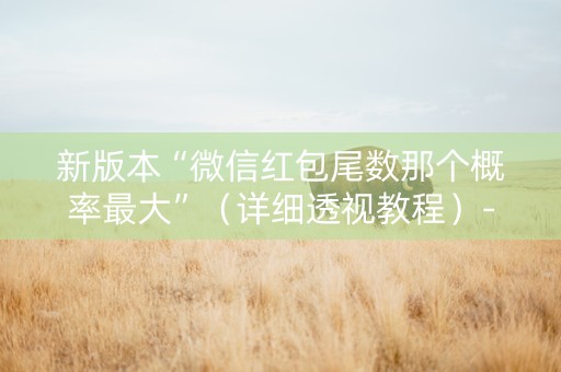 新版本“微信红包尾数那个概率最大”（详细透视教程）-哔哩哔哩