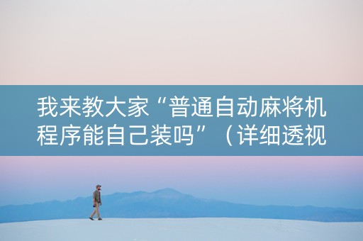 我来教大家“普通自动麻将机程序能自己装吗”（详细透视教程）-哔哩哔哩