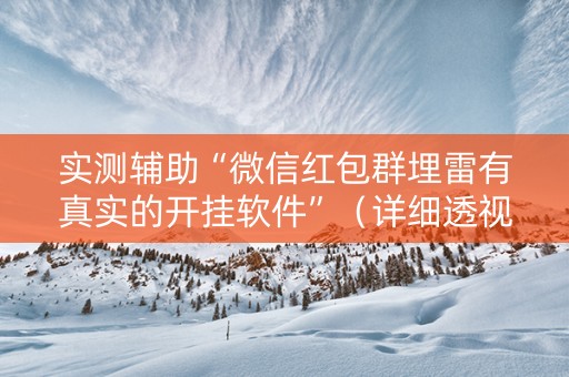 实测辅助“微信红包群埋雷有真实的开挂软件”（详细透视教程）-哔哩哔哩